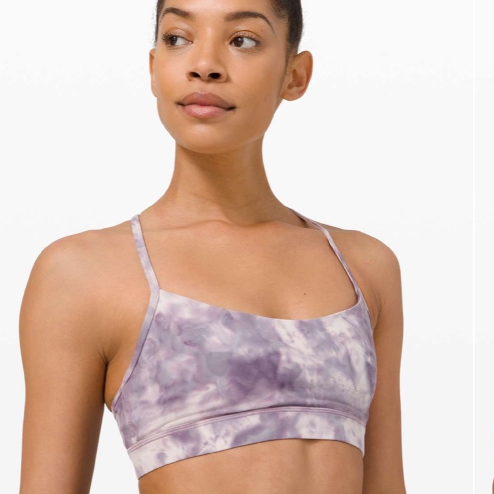 Lululemon Flow Y Bra Nulu - Diamond Dye Pink Bliss Graphite Purple